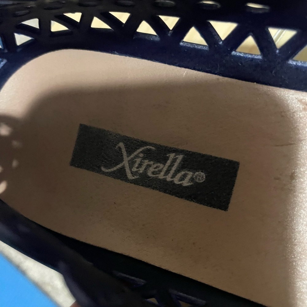 Xirella Navy Blue Scalloped Women's Flats - Picture 5 of 12